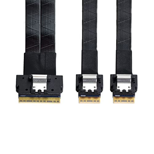 Image of ChenYang CY SFF-8654 8i 74Pin Male to Dual SFF-8654 4i 38Pin Male PCI-E Ultraport Slimline SAS Slim 4.0 Cable 40cm PCI-Express