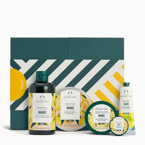 Image of The Body Shop Mango Delights Gift Set with Body Butter, Shower Gel, Body Scrub, Hand Cream, Lip Butter