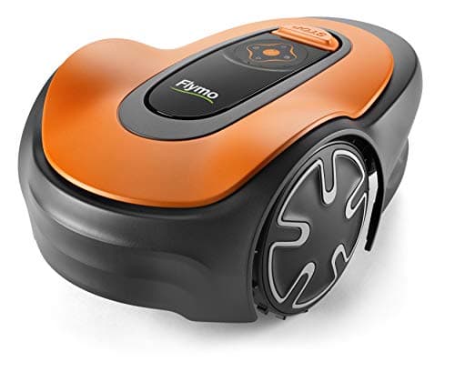 Image of Flymo EasiLife 500 GO Robotic Lawn Mower - Cuts Up to 500 sq m, Ultra Quiet Mowing, Manicured Lawn, Bluetooth Application Control, Safety Sensors, Hose Washable, Lifestyle Functions, Orange/Grey