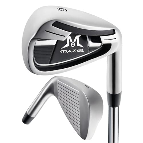 Image of MAZEL WM-X3 Golf Single Iron Club 1,2,3, 4,5,6,7,8,9, P, S,Premium Stainless Steel Shaft, CNC Milled Face for More Spin (Silver, Single 6 Iron)