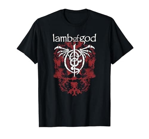 Image of Lamb of God Xerox Skull Red T-Shirt, Men, Black, XX-Large