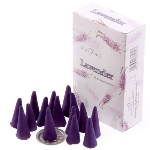Image of Incense Cones - Lavender - Scent, 15 pcs with Metal Holder