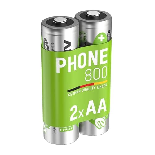 Image of ANSMANN AA DECT Phone Batteries [Pack of 2] Long Lasting Low Self Discharge Rechargeable AA Type 800 mAh NiMH MaxE Pro Battery For DECT Cordless / Portable Phones