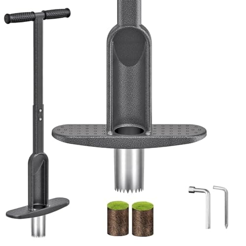 Image of Lifeswell Bulb Planter, Long Handle Bulb Planting Tool, Garden Lawn Seeding Soil Sampler Tool, Serrated Base Gardening Bulb Transplanter with Soft Grip for Digging Holes to Plant Daffodils Tulips