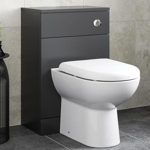 Image of Affine Black Back to Wall Toilet Unit 500 x 300mm