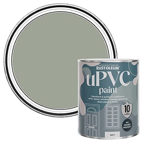 Image of Rust-Oleum Green uPVC Door and Window Paint in Matt Finish - Tea Leaf 750ml