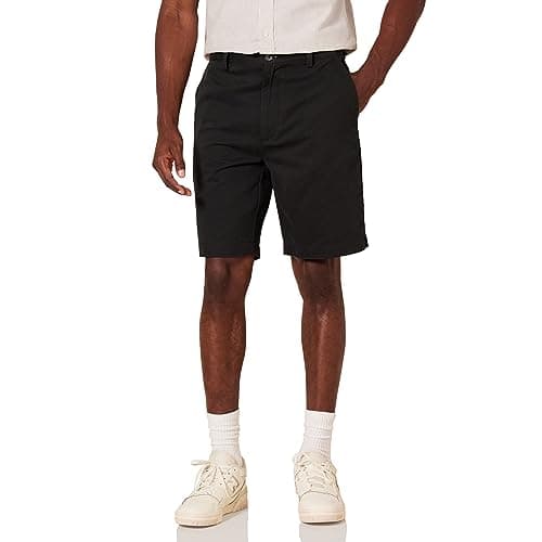 Image of Amazon Essentials Men's Classic Fit 9" (23cm) Pocketed Chino Shorts, Black, 34W