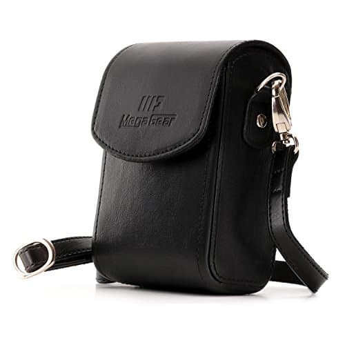 Image of MegaGear MG700 Panasonic Lumix DC-ZS70, DC-TZ90, DMC-LX10, DMC-ZS60, DMC-TZ80, DMC-ZS100, TZ100, TZ101 Leather Camera Case with Strap - Black
