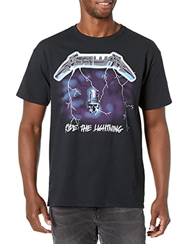 Image of Metallica Unisex's Ride The Lightning T-Shirt, Black, XL