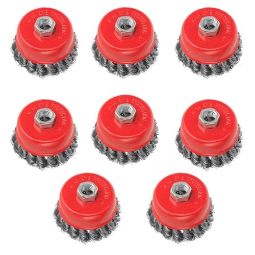 Image of 8 PCS Wire Cup Brush for Angle Grinder 115mm, Twist Knot Wire Brush Ø 75 mm Thread M14 x 2 Fits for Heavy Cleaning, Stripping, Paint, Rust Removal, Rough Surface Treatment and Grinding