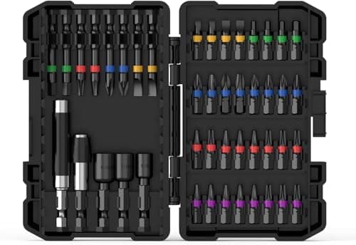 Image of Impact Driver Bit Set, 45PCS Screwdriver Bit Set,Impact Tough Screwdriving Bit Set (Black)