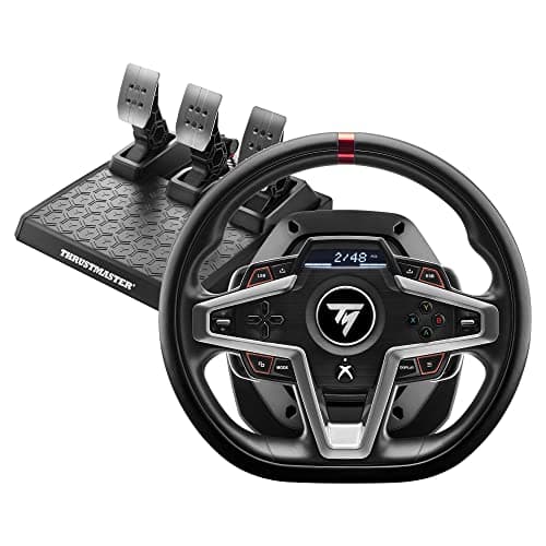 Image of Thrustmaster T248 Force Feedback Racing Wheel with Interactive Dashboard – T3PM Magnetic 3-Pedal Set – Hybrid Drive – Official Xbox Licensed for Xbox Series X|S, Xbox One & PC – Black