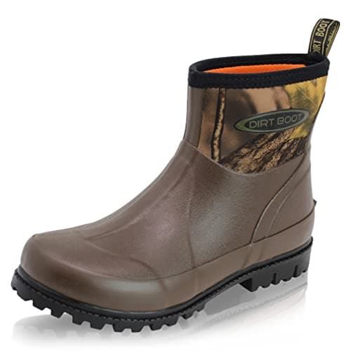 Image of Dirt Boot Unisex Adults Neoprene Wellington Garden Wellies Stable Yard Ankle Mucker Boots (9 UK Men, Brown/Camo, numeric_9)