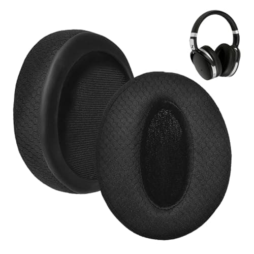 Image of 1 Pair Replacement Ear Pads for Sennheiser HD4.50, HD4.50BT, HD 4.50BTNC, HD4.50SE, HD350BT, HD300, HD4.40BT, HD4.30G, HD4.20S, HD458BT, HD450, HD 450BT, HD400S Headphones, Black Mesh