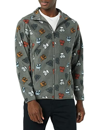 Image of Amazon Essentials Disney | Marvel | Star Wars Men's Polar Fleece Full-Zip Mock Jackets, Star Wars Vader, XXL