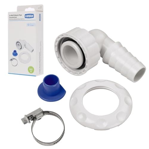 Image of Xavax Angled Hose Nozzle for Wall-Mounted Siphons Without Cleaning Opening (Angled Fitting for Appliance Hose Connection, Suitable for Washing Machine and Dishwasher Drain Applications)