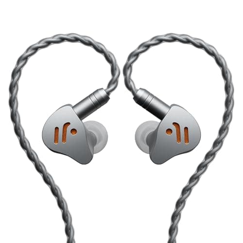 Image of Fosi Audio IM4 Open-Back IEM Earphones, In Ear Monitor Wired Earbuds, 10mm Single Dynamic Driver, IEMs for Audiophiles, Gaming and Studio, 3.5mm 2-Pin 0.78mm Detachable Cables, N52 Dual Magnets Sliver