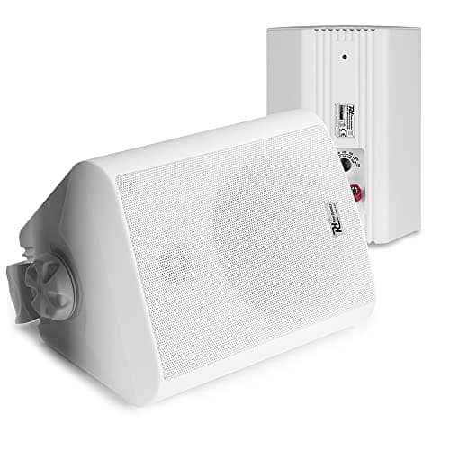 Image of PD BC50V White 5.25-Inch Passive Speaker Set - IP56 Waterproof Outdoor Speakers, 100V/8 Ohm, Wall-Mountable with Swivel Brackets, Perfect for Gardens, Patios, and Commercial Audio Systems