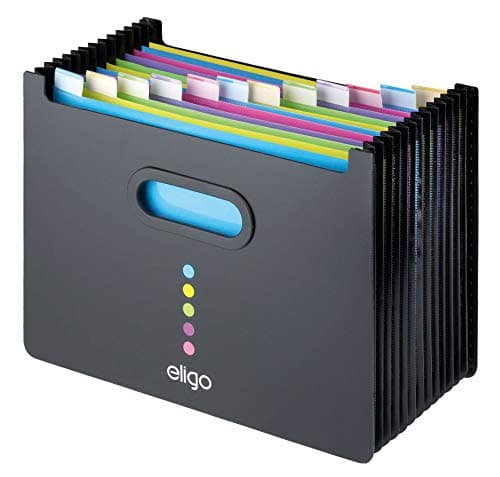 Image of Snopake A4 Eligo Landscape Desk Expander/Organiser 13-Part – Black [Pack of 1] Ref: 15174