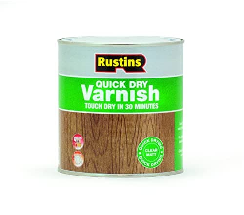Image of Rustins AVMC1000 Quick Dry Varnish Matt Clear 1l- Fast-Drying Water-Based Wood Varnish; Durable Non-Yellowing Finish in Gloss, Satin or Matt for Indoor Use