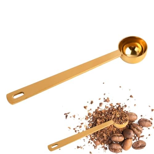 Image of 5ml Measuring Spoon for Powder Gold Stainless Steel Collagen Supplements Scoop Long Handle Tablespoon Scoop for Coffee, Protein Powder, Milk Powder, Loose Tea, Sugar, Flour