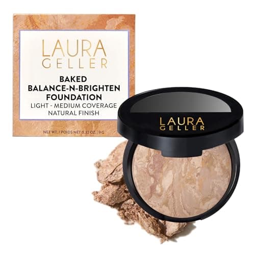 Image of LAURA GELLER NEW YORK Award-Winning Baked Balance-n-Brighten Color Correcting Powder Foundation - Fair - Buildable Light to Medium Coverage - Demi-Matte Natural Finish