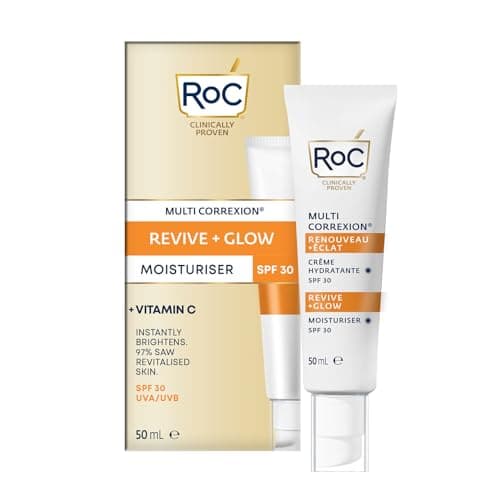 Image of RoC Multi Correxion Revive + Glow Moisturiser SPF 30 | Light Face Cream with Vitamin C | 50 ml
