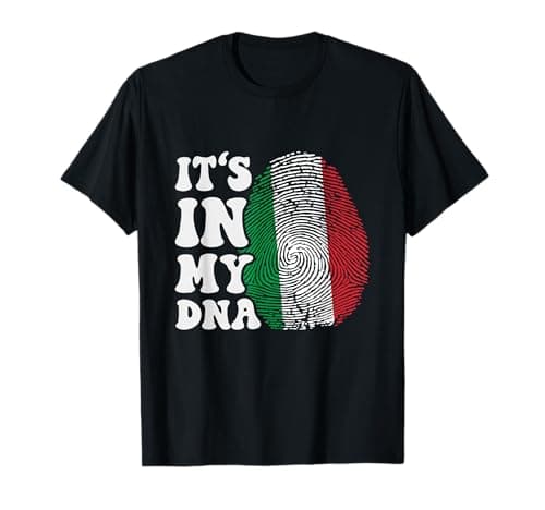 Image of Funny it's in my DNA Italy flag Fingerprint T-Shirt