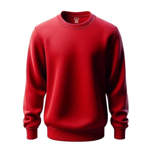 Image of Mellor Design Mens Womens Sweatshirts Pullover Thermal Plain Top Workwear Casual Crewneck Jumper Sweater Sports Leisure Fleece Red