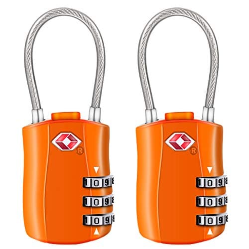 Image of Diyife TSA Luggage Locks, [Newest Version][2 Packs] 3-Digit Security Padlock, Combination Padlocks, Code Lock for Travel Suitcases Luggage Bag Case etc. Orange