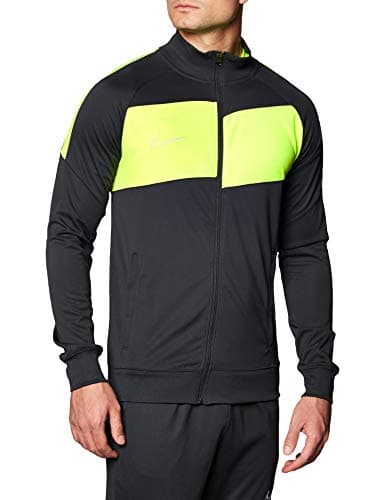 Image of NIKE Dri-Fit Academy Jacket, Men, Anthracite/Volt/White, S, Green Lime/black
