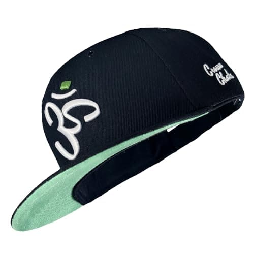 Image of Nebelkind Snapback Cap Men Women Crown Chakra Black Mint, OneSize, Basecap Cap, Size Adjustable, Unisex, Trendy, Streetwear Style, Baseball Cap with Straight Peak, Retro