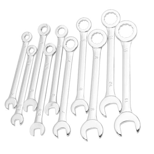 Image of HaoTrade 10 Piece Mini Ignition Wrench Set, Combination Wrench Set, Metric 4mm-11mm Open End and Box End Spanner Carbon Steel Spanner with Portable Pouch for Assembling Furniture Small Equipment