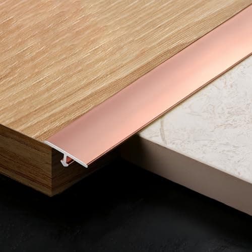 Image of Aluminum Profile T for Tile Edging - 120cm, 2 Pieces, Door Threshold Joint, Perfect h, Maximum ili for All Your Tiling Projects