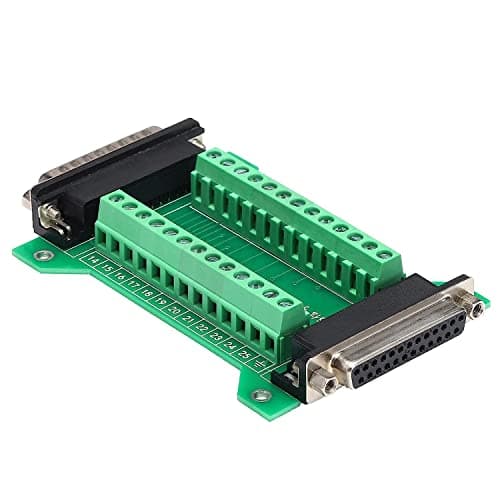 Image of PENGLIN DB25 Male to Female Breakout Board Connector, RS232 D-SUB Serial to 25 Pins Port Serial Adapter