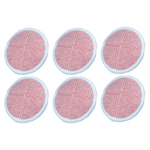 Image of 6 Pack Heavy Duty Scrub Mop Pads for Bissell Hard Floor Cleaners 2124 2039A 2307 23157 20391 20399, Machine Washable Orange Replacement Cloths(6PCS)