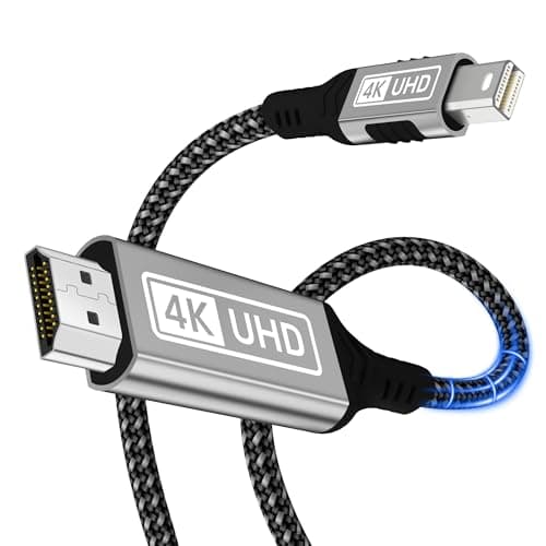 Image of Mini DisplayPort to HDMI Cable,4K@30Hz [2K 60Hz,1080P@120Hz,Aluminum Housing] For Thunderbolt 1/2 (Mini DP) Braided Nylon HDMI Cable Compatible with MacBook Air,MacBook Pro,iMac,Surface Pro,XPS 2M