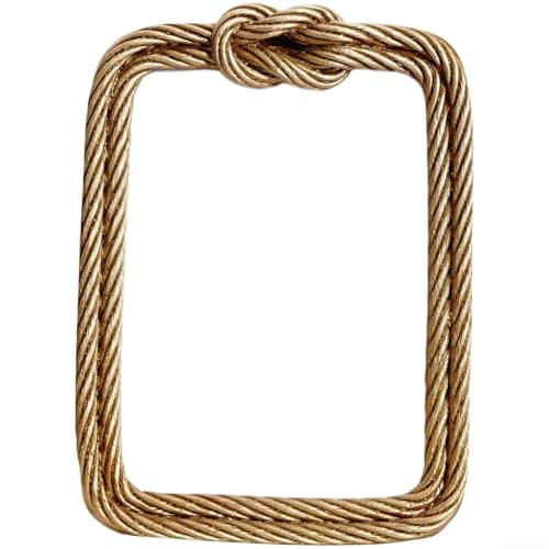 Image of AugustknowU Rustic Touch Resin Frame With Wire Rope Knot Design For Elevating Everyday Photo Curation In Domestic Spaces(5 * 7 Gold)