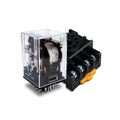 Image of Innfeeltech 1 Pcs DC 24V Electromagnetic Power Relay with, 11 Pin 10A Coil Relays with Sock Base JTX-3C