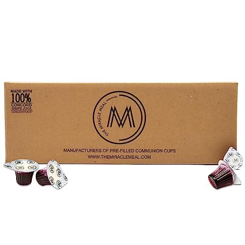Image of The Miracle Meal Pre-Filled Communion Cups & Wafer Set - Box of 500 | Prepackaged Holy Communion Bread & 100% Concord Grape Juice | Ready to Serve for Churches, Camps & Fellowship Gatherings