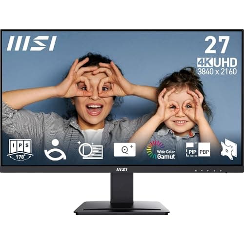 Image of MSI PRO MP273U 27 Inch UHD Office Monitor - 3840 x 2160 IPS Panel, PIP/PBP, Wide Color Gamut, Eye-Friendly Screen, Built-in Speakers, Tilt-Adjustable - HDMI 2.0b, DP (1.4a)