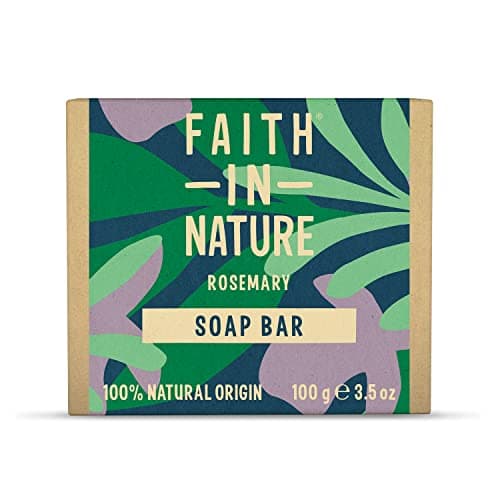 Image of Faith In Nature Natural Rosemary Hand Soap Bar, Balancing, Vegan & Cruelty Free, No SLS or Parabens, 100g