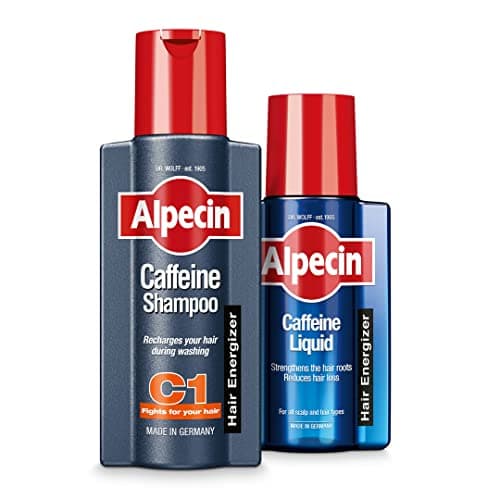 Image of Alpecin Caffeine Shampoo C1 and Liquid | Natural Hair Growth for Men | Energizer for Strong Hair | Hair Care for Men Made in Germany | Set of 250ml Shampoo and 200ml Liquid