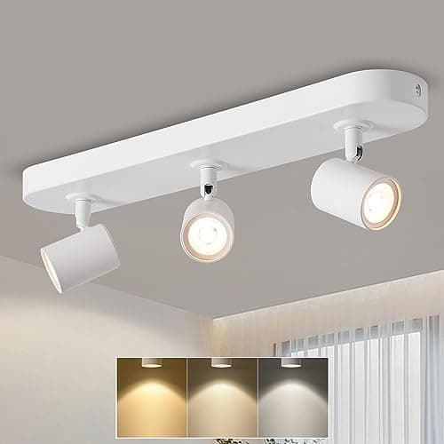 Image of ANWIO 3 Spotlights Ceiling Light,White Kitchen Spot Lights for Ceiling,Bar Spotlight Ceilings,Bedroom Lights Ceilings,Spot Lights Fitting,Include Bulbs(EUCS-LG11A-480C)