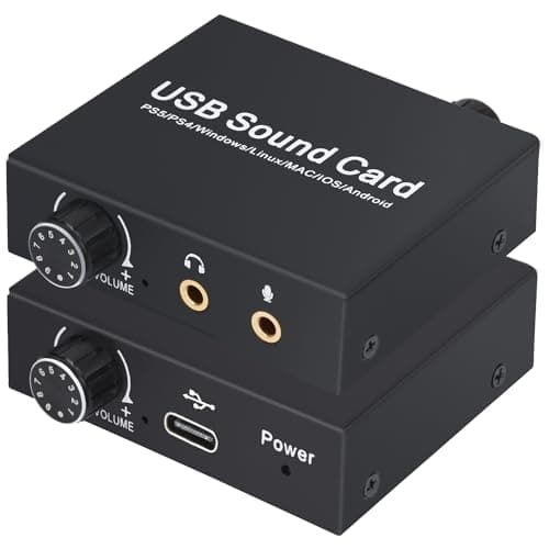 Image of Tendak USB Sound Card External Stereo Sound Card USB Audio Adapter with 3.5mm Headphone and Microphone Port, Volume Control, Bass Adjustment for Windows, Mac, Linux, PC, Laptops, Desktops, PS5