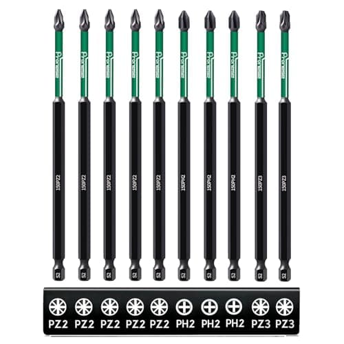 Image of Pronese 10 pcs 150 mm PZ2 & PH2 & PZ3 Magnetic Impact Driver Bits, Long S2 Steel Magnetic Drill Bits