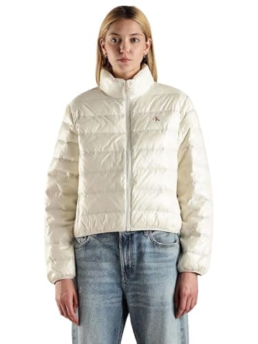 Image of Calvin Klein Women’s Down Shine Puffer Jacket, Off-White (Ivory), XS