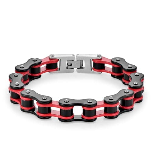 Image of LAFATINA Motorcycle Bike Chain Bracelets Stainless Steel Bicycle Masculine Polished Link Bracelets for Men Women