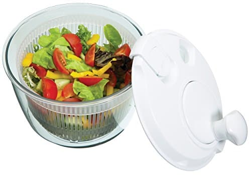 Image of KitchenCraft Mini Salad Spinner/Dresser, Small Multi-Use Salad Washer, 19cm (7.5")