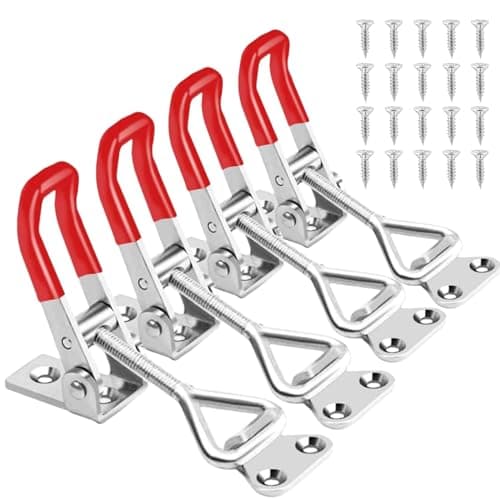 Image of 4 Pack Metal Toggle Latch,Box Closure Tension Lock Toggle Clamp Latch Adjustable Toggle Latch Quick Release Toggle Catch Latch for Tool Boxes Trunk Cases (Silver)
